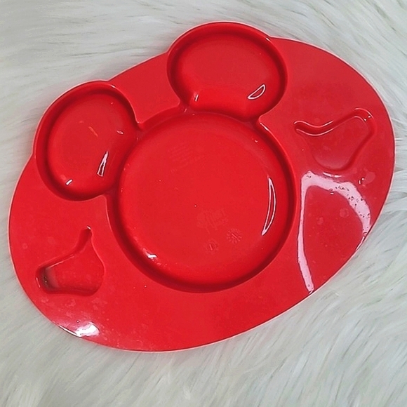 Disney The First Years Mickey Mouse Silicone Sectioned Plate & Placemat Red - Picture 5 of 9
